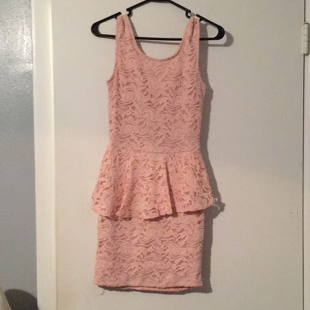 Agaci- Blush colored lacy dress